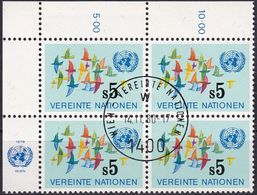 UNO WIEN 1979 Mi-Nr. 4 Viererblock O Used - Aus Abo - Oblitérés