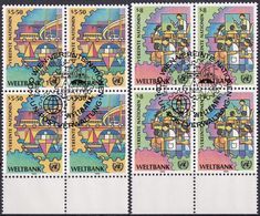 UNO WIEN 1989 Mi-Nr. 89/90 Viererblocks O Used - Aus Abo - Oblitérés