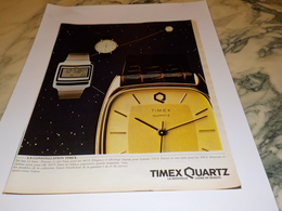 ANCIENNE PUBLICITE MONTRE ELECTRIQUE TIMEX QUARTZ 1982 - Other & Unclassified