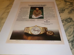 ANCIENNE PUBLICITE MONTRE ROLEX AVEC YEHUDI MENUHIN 1980 - Other & Unclassified