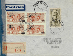 1945- Enveloppe RECC ,Par Avion , De Fort De France Affr. à 22 F.  -contrôle Postal 10  + Censure Américaine - Cartas & Documentos