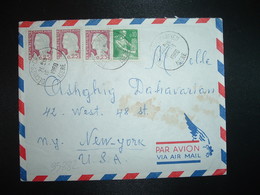 LETTRE Pour USA TP M. DE DECARIS 0,25 X3 + M. A LA NEF 0,10 OBL.16-9 1960 DECINES CHARPIEU ISERE - 1960 Marianne (Decaris)