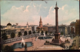 CPA , Trafalgar Square, London, écrite Le 26 Octobre 1909, Animée (Londres Angleterre) - Trafalgar Square