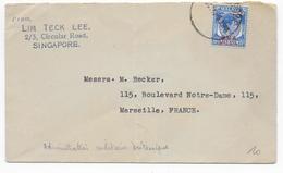 STRAITS SETTLEMENTS / BMA MALAYA - 1946 - ENVELOPPE De SINGAPORE => MARSEILLE - Malaya (British Military Administration)