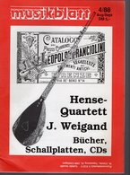 Revue De Musique -  Musikblatt N° 4 - 1988 - Hense-quartett - Music