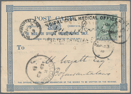Ceylon - Dienstmarken: 1919 Printed Postcard Used Officially By The Principal Civil Medical Office I - Ceilán (...-1947)