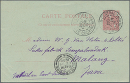 Französisch-Indochina: 1908, Stationer Card 10 C. Canc. "SAIGON CENTRALE 21 FEVR 08" To C/o Sugar Fa - Lettres & Documents