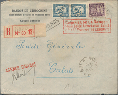 Französisch-Indochina: 1939, Two Commercial Registered Covers "BANQUE DE L'INDOCHINE" From "HANOI-TO - Storia Postale