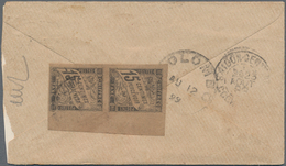 Französisch-Indochina - Portomarken: 1899-1900 Two Insuff. Franked Indian Postal Stationery Envelope - Strafport