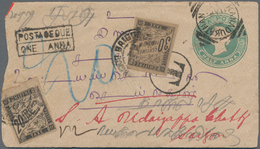 Französisch-Indochina - Portomarken: 1900 Two Indian Postal Stationery Envelopes ½a. Green Used From - Portomarken