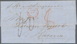 Hongkong: 1857, To Dutch East Indies: Entire Folded Letter With Hong Kong Dateline "27th November 57 - Andere & Zonder Classificatie