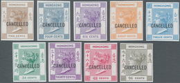 Hongkong: 1863/71, The "CANCELLED" Overprints, 2c To 12c, 24c, 30c Mauve, 48c And 96c, Set Of Nine I - Other & Unclassified