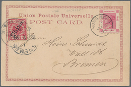 Hongkong: 1882, 2 C. Rose With Perfin "A.K.&Co." Tied "HONG.KONG JU 20 99" To Ppc "Greetings From Ho - Altri & Non Classificati
