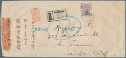 Hongkong: 1891, QV 50 C./48 C. Tied "HONG KONG B JA 20 00" To Registered Cover To San Francisco/USA, - Altri & Non Classificati