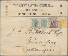 Hongkong: 1900/03, QV 2 C. Green (2), 5 C. Lemon With KEVII 1 C. Tied "VICTORIA HONG KONG 12 SP 03" - Otros & Sin Clasificación