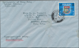 Hongkong: 1961, Golden Jubilee $1 Multicoloured, Variety Gold Omitted, Used On FDC, Tied By Hong Kon - Otros & Sin Clasificación