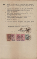 Hongkong - Britische Post In China: 1921, KEVII Consular Service Fiscals £20, £5, £2 (pair) And 10 S - Brieven En Documenten