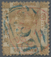 Hongkong - Treaty Ports: Amoy: 1863/71, QV Wmk. CC 96c Olive-bistre Used Extremely Clear Red "AMOY A - Sonstige & Ohne Zuordnung