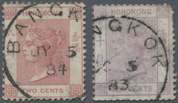 Hongkong - Treaty Ports: Bangkok Agency: 1882, Two Bangkok Date Stamps, Including QV Wmk. Crown CA 2 - Autres & Non Classés