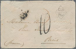 Hongkong - Besonderheiten: 1870, Diamond Shaped Anglo-French "GB / 1F. 66 C" Exchange Marking (Proud - Autres & Non Classés