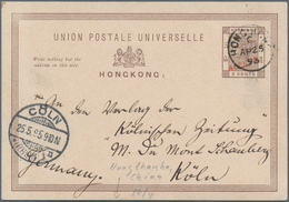 Hongkong - Besonderheiten: 1895, Card QV 4 C./3 C. Originating At "China Thungtanha 10/4 95" Canc. " - Other & Unclassified