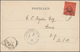 Hongkong - Besonderheiten: 1904, "CUSTOMS KOWLOON NO 15 1904" On Card W. KEVII 4 C. Lilac On Red Can - Autres & Non Classés