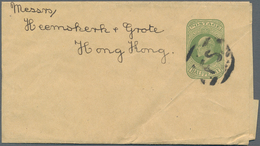 Hongkong - Besonderheiten: 1904 (ca.), Circular Framed "RECEIVED/AND/FORWARD B/G" On Reverse Of Wrap - Other & Unclassified