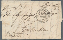 Indien - Vorphilatelie: 1818, Large Part Of Lettersheet From London To Calcutta, Bearing Crowned "IN - ...-1852 Prephilately