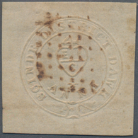 Indien: 1852 Scinde Dawk ½a. White, Used And Cancelled By Diamond Of Dots, Very Clear Embossing, Eve - 1852 Provincia Di Sind