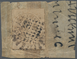 Indien: 1852 Scinde Dawk ½a. White Used On Piece Of A Native Letter And Tied By Diamond Of Dots Plus - 1852 Provinz Von Sind