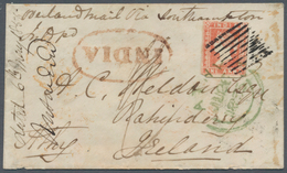 Indien: 1855 Lithographed 1a. Dull Red, Die II, Used On Small Cover From Jaulnah To Rahinderry Near - 1852 Provincia De Sind
