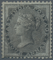 Indien: 1855 QV 4a. Black On Bluish Glazed Paper, No Wmk, Unused Without Gum, With Two Short Perfs A - 1852 Provincia Di Sind