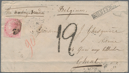 Indien: 1874 Destination BELGIUM: Insuffiently Franked Cover From Burrakur (Burdwan) To Gent, Belgiu - 1852 District De Scinde