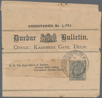 Indien: 1911/1947: Three Covers And A Wrapper Bearing SPECIAL CANCELLATIONS, With Two Different Date - 1852 District De Scinde