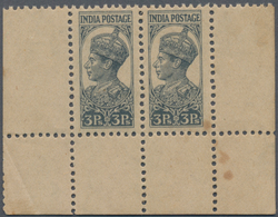 Indien: 1942 (c.) BANTAM ESSAY: King Edward VIII. Essay 3p. Slate, With COMPLETE DESIGN (King's Face - 1852 Sind Province