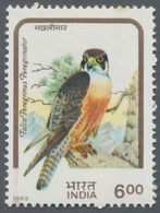 Indien: 1992: Birds Of Prey 6r "Perigrine Falcon" - Error Of Hindi Inscription At Top "Macchhlimar" - 1852 District De Scinde