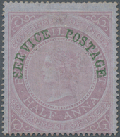Indien - Dienstmarken: 1866 Official ½a. Mauve/lilac, Mounted Mint With Large Part Original Gum, Wit - Dienstmarken