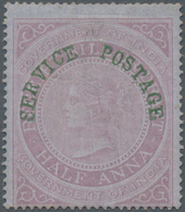 Indien - Dienstmarken: 1866 Official ½a. Mauve/lilac, Mounted Mint With Large Part Original Gum, Wit - Dienstzegels