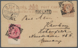 Indien - Used Abroad - Aden: ADEN 1895, Postal Stationery Card ¼a. Brown, Upgraded By Bottom Margina - Otros & Sin Clasificación