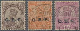 Indien - Feldpost: 1914-22 Chinese Exped. Force C.E.F.: Three KGV. Stamps Denom. 1a3p., 3a. And 8a. - Militärpostmarken