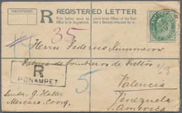 Indien - Ganzsachen: 1907 Destination VENEZUELA: Postal Stationery Registered Envelope KEVII. 2a. Us - Ohne Zuordnung