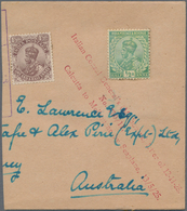 Indien - Flugpost: 1925 (May 13), Marchese De Pinedo World Flight, Calcutta-Melbourne. Right Portion - Airmail