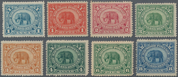 Indien - Feudalstaaten - Sirmoor: SIRMOOR 1894-99 'Elephants' Complete Set Of Eight, Mounted Mint, F - Other & Unclassified