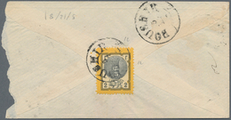 Iran: 1879, 2 Ch. Yellow Black Shah Nasr Od-Din Single Franking On Cover Tied By "BOUCHIR" Cds., Rou - Iran