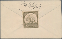 Iran: 1889, Lion Labels Type One, Gold, Cream Paper, On Cover, Very Scarce - Irán