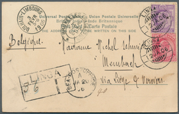 Iran: PERSIA 1906: REGISTERED Picture Postcard From LINGA To Membach, BELGIUM Franked With KE 2a. An - Irán