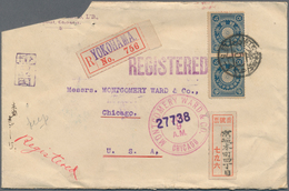 Japanische Post In Korea: 1910/19, Seoul Branches, Three Covers To Foreign: Registered At 20 S. Rate - Military Service Stamps