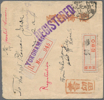 Japanische Post In Korea: 1911/28, Three Registered Covers To Foreign: 1911 Stampless Official From - Franchise Militaire