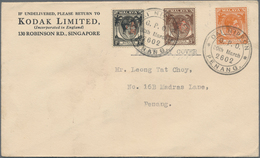 Japanische Besetzung  WK II - Malaya: Penang, 1942, Okugawa Seal On KGVI, Two FDC: 1 C., 2 C. And 5 - Malaysia (1964-...)