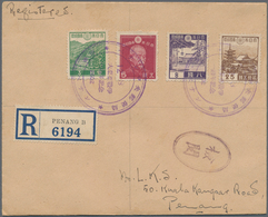 Japanische Besetzung  WK II - Malaya: Penang, 1942, "Dai Nippon 2602 Penang" Ovpt. On Two Covers W. - Malasia (1964-...)